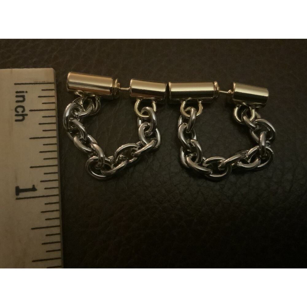 Chunky Chain Earrings Punk Link Gold Silver Stud Statement Steampunk Gothic VTG - Picture 8 of 9